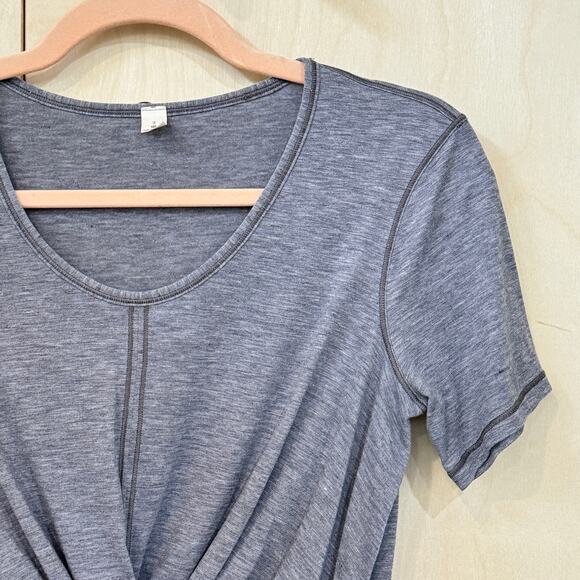 LULULEMON Do the Daily Short Sleeve Tee SZ 2 Blue Grey Heathered Workout T-shirt - Picture 3 of 7